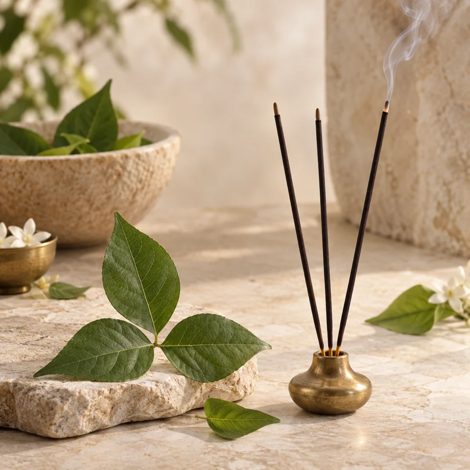 Bilvapatra incense sticks with fragrance-inspired styling