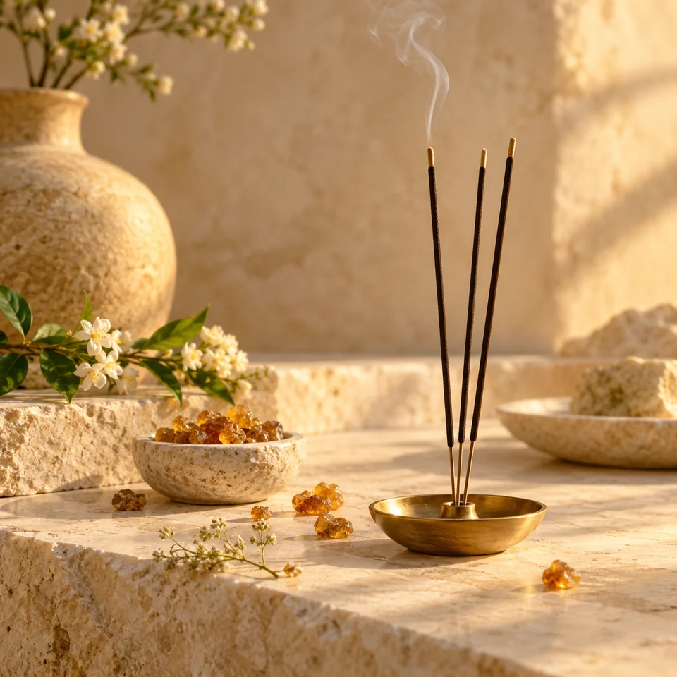 Golden Spirit incense sticks with fragrance-inspired styling