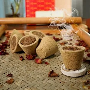 Guggal Dhoop Cups with Holder — Pack of 50, listing photograph 1