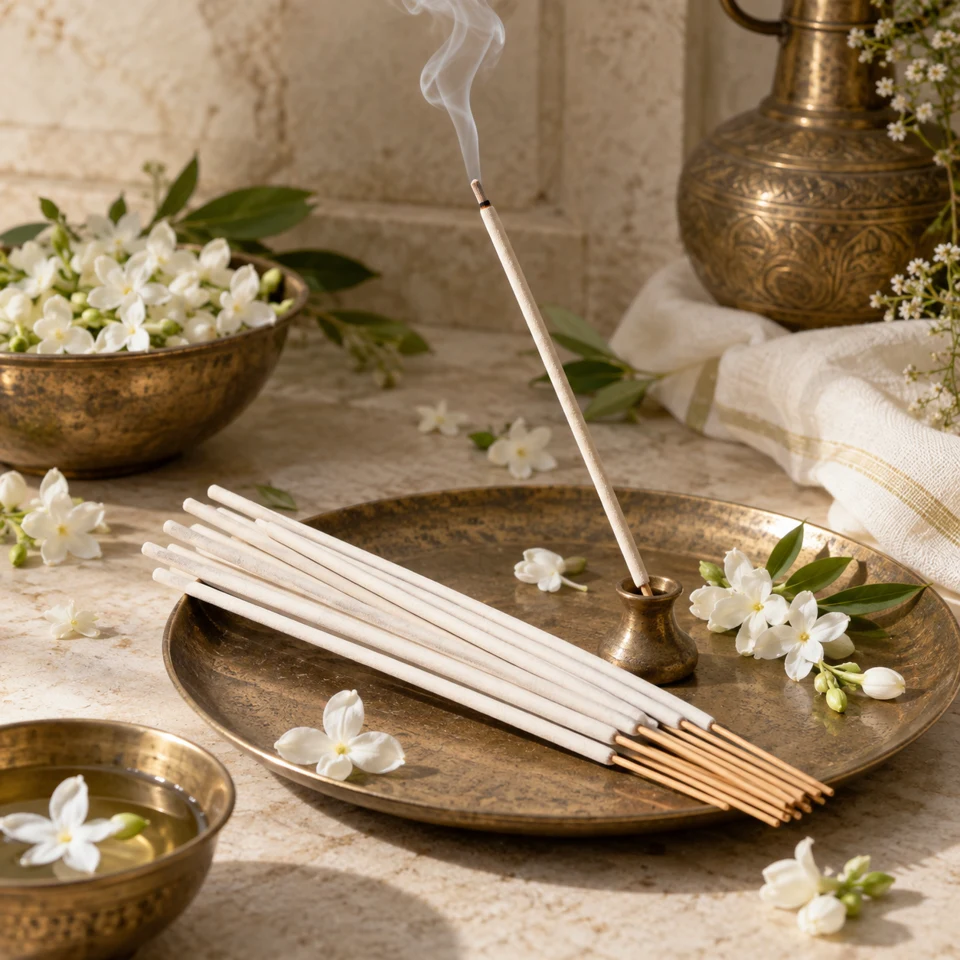 White bathi · agarbatti